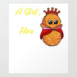 Chicken Nugget Girl Queen Vegan Nuggs Fries Art Print