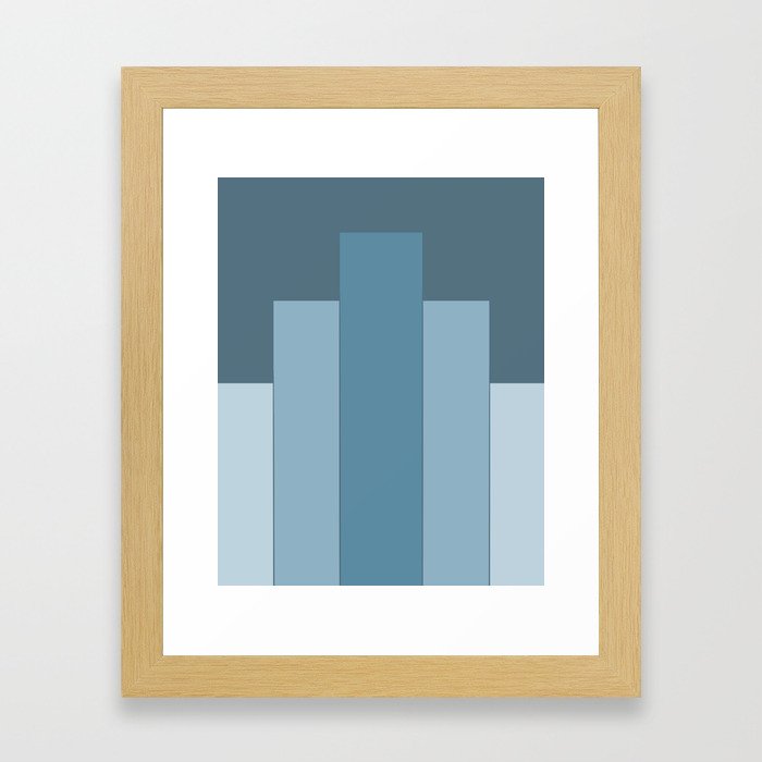 Blue Blocks, Abstract Art Framed Art Print