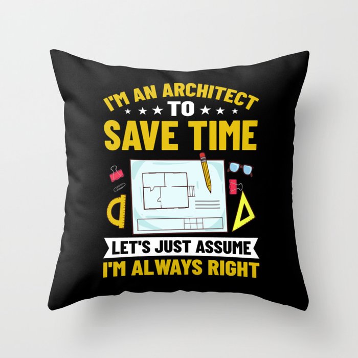 Architecture Designer Engineering House Architect Throw Pillow