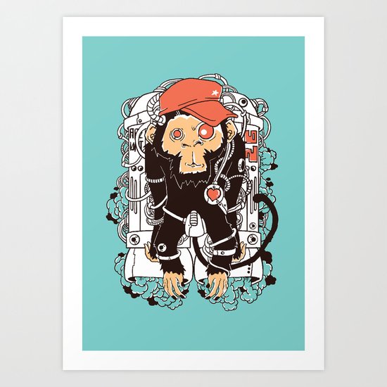 Rocket Monkeys Art Print