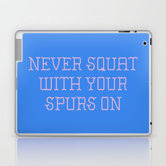 Cautious Squatting, Pink and Blue Laptop & iPad Skin