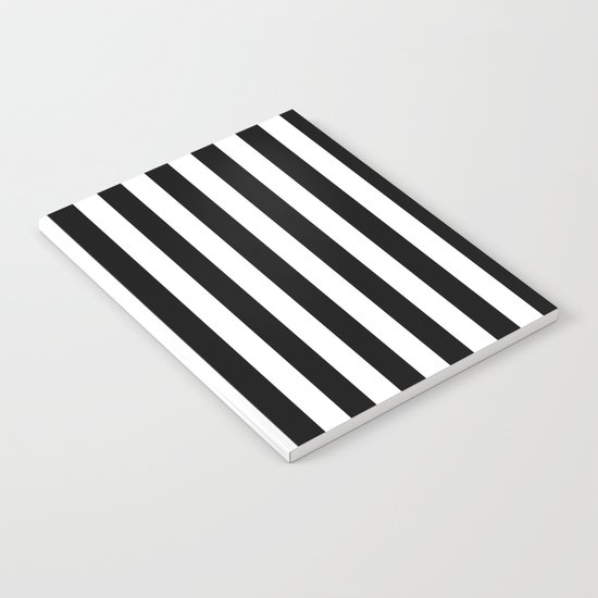 Vertical Stripes (Black/White) Notebook