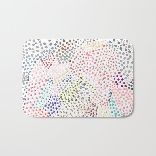 Mermaid Rainbow Dots Colorful Abstract Gems Bath Mat