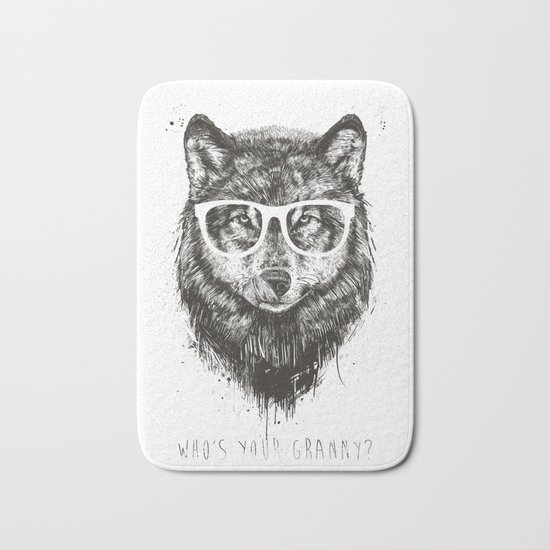 Who's your granny? (b&w) Bath Mat