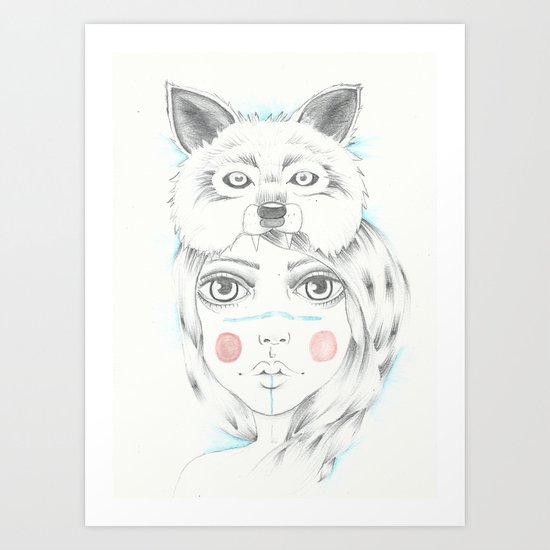 Wolf Girl Art Print