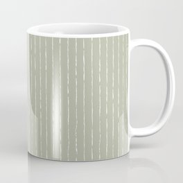 Lines II (Linen Sage) Coffee Mug | Lineart, Digital, Monochrome, Stripes, Geometric, Abstract, Green, Mint, Summersunhomeart, Nature 