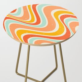 Psychedelic 1960s Groove Pattern Side Table