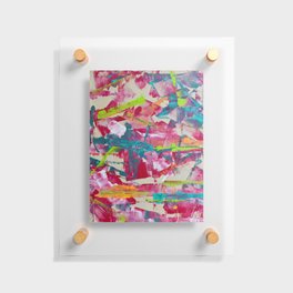 Confetti: A colorful abstract design in neon pink, neon green, and neon blue Floating Acrylic Print
