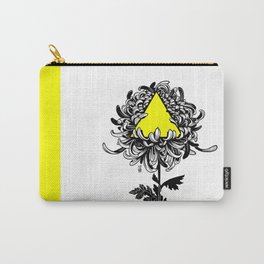 ChrysanThesis Carry-All Pouch | Chrysanthemum, Hipster, Etching, Drawing, Surreal, Realism, Flower, Blossom, Triangle, Victotian 