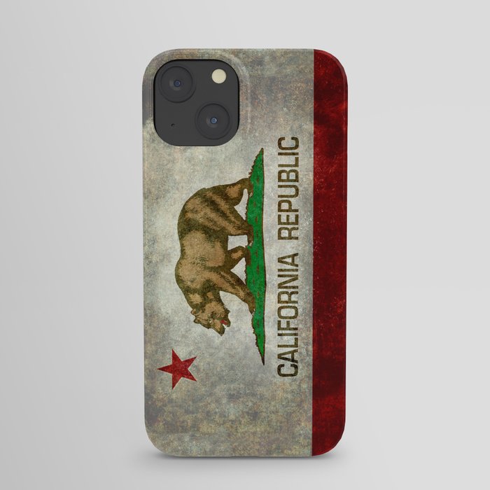 Californian flag Bear flag in grunge iPhone Case