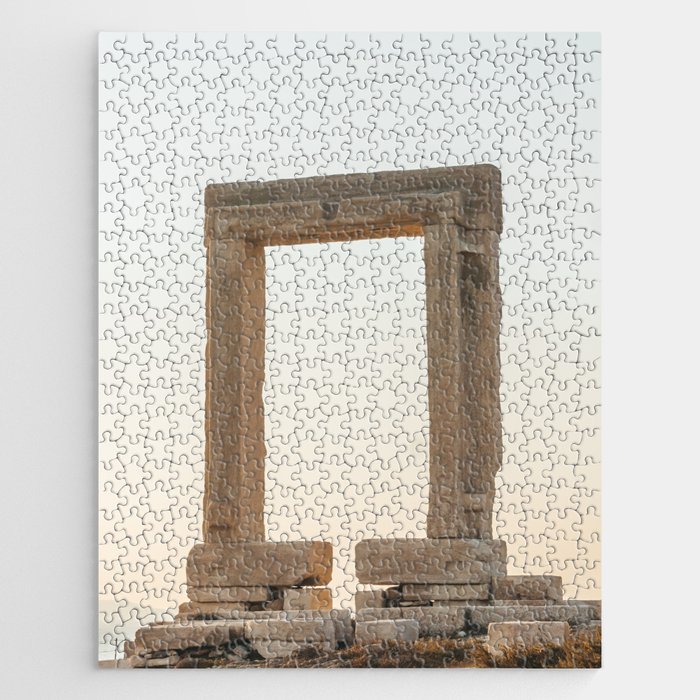 Sunset Portal | Ancient Greek Temple in the Sun | Summer and Travel Photography on the Cyclidic Islands of Greece Jigsaw Puzzle