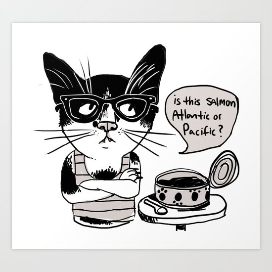 Hipster Cat Art Print