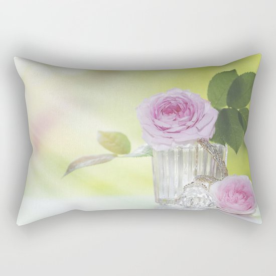 Rose love - Floral Roses Vintage Stilllife - Flowers Rectangular Pillow