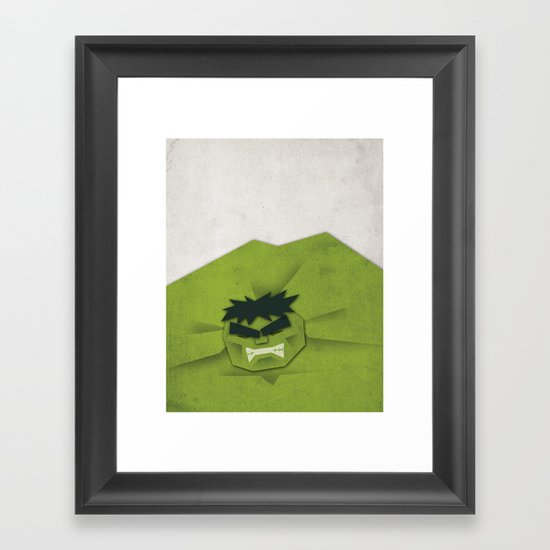 Paper Heroes - Hulk Framed Art Print