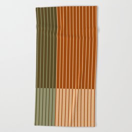Color Block Line Abstract XIV Beach Towel