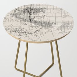 Palmdale, USA - Black and White City Map Side Table