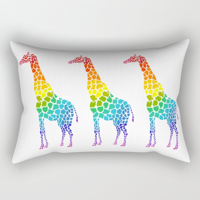 rainbow giraffe Rectangular Pillow