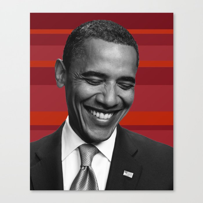 obama red stripes Canvas Print