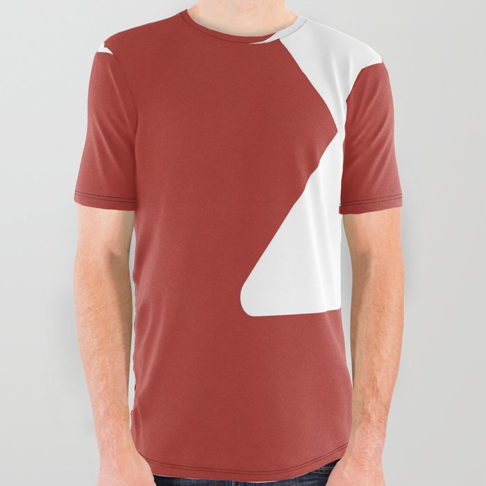 x (White & Maroon Letter) All Over Graphic Tee