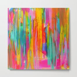 Neon Double Abstract Metal Print