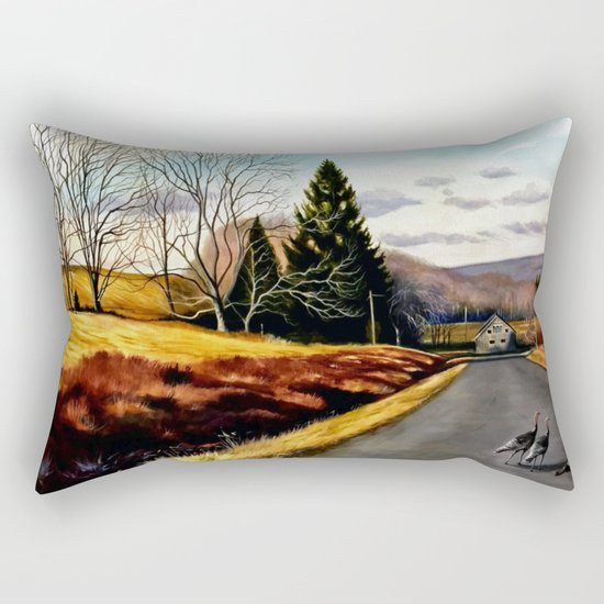 The Country Road Rectangular Pillow