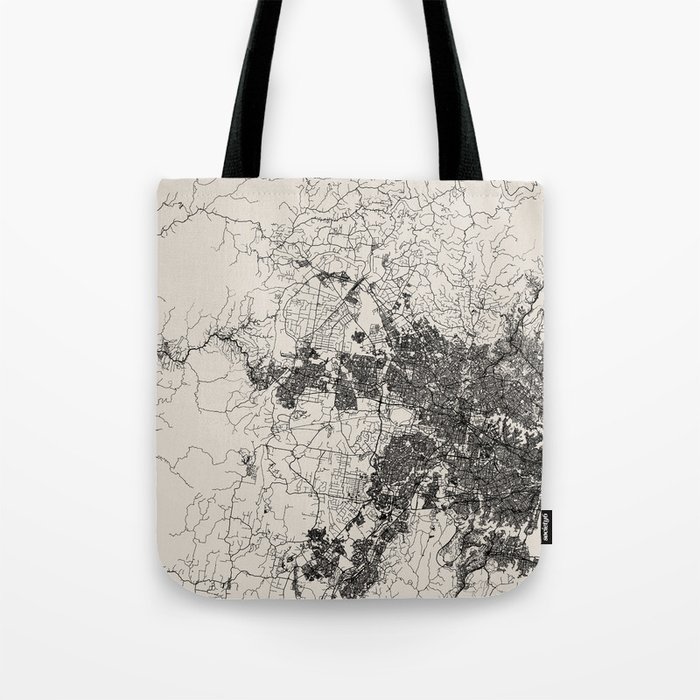 Sydney Australia - Black and White City Map Tote Bag