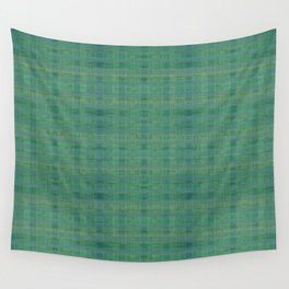 "Retro Teal Scottish Squares" Wall Tapestry
