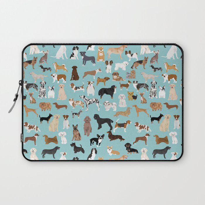 Dogs pattern print must have gifts for dog person mint dog breeds Laptop Sleeve