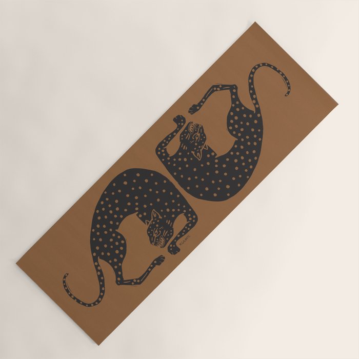 Blockprint Cheetah Yoga Mat by megangalante Society6