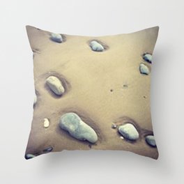 Pebbles on the beach Throw Pillow