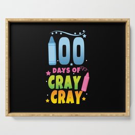 Day Of School 100th Day Color Colorful Art Serving Tray