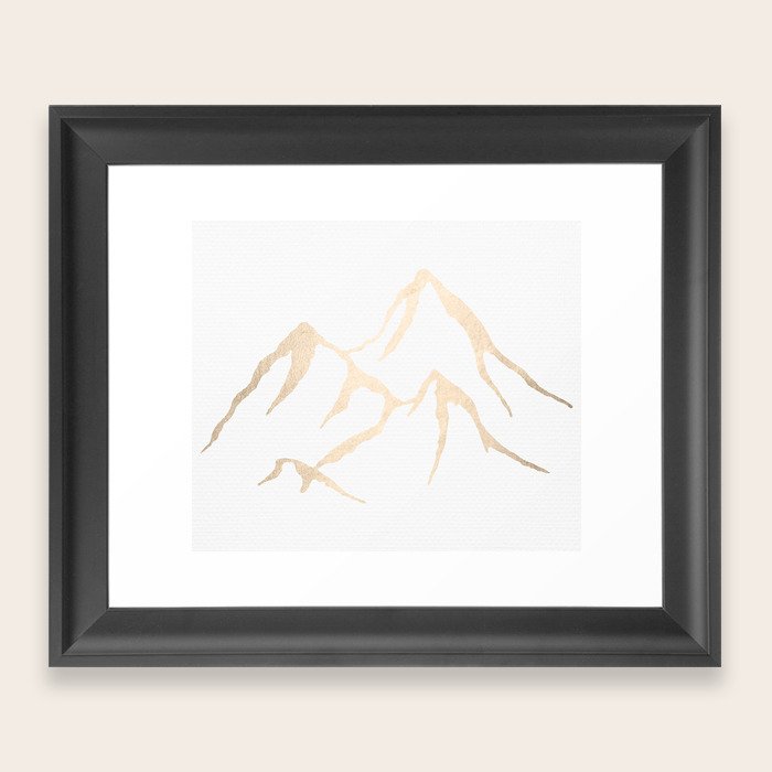 Adventure White Gold Mountains Framed Art Print by Nature Magick Society6