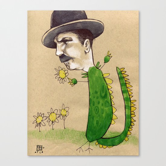 Dragon Guy with Flowers Canvas Print