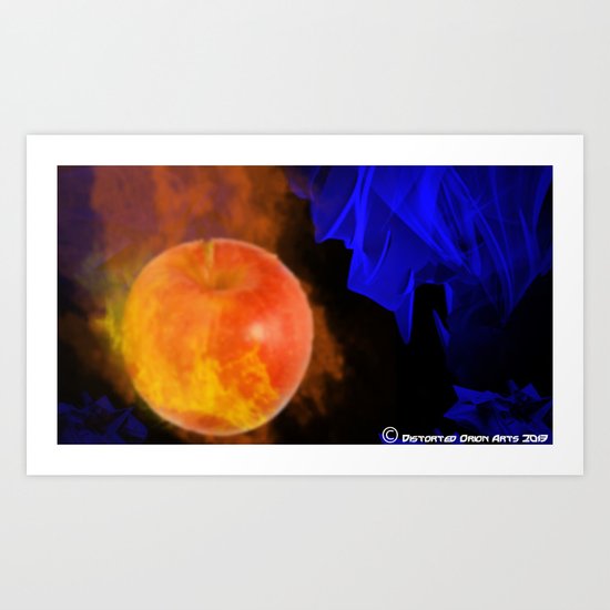 Ignited apple Art Print