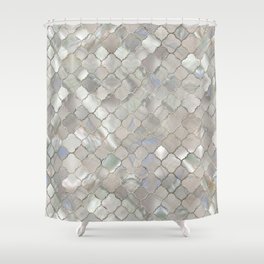 Quatrefoil Moroccan Pattern Mother of Pearl Shower Curtain