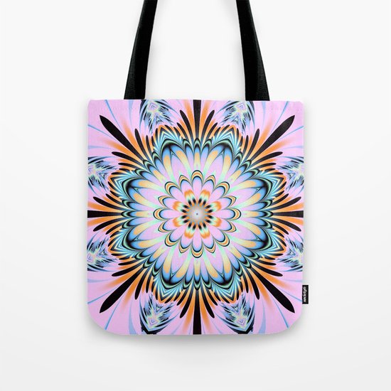 Decorative fantasy flower with a pastels heart Tote Bag