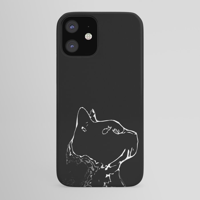 Cat Head Silhouette Black And White Minimal Drawing Digital Kitty Portrait Iphone Case By Kinkdesign Society6