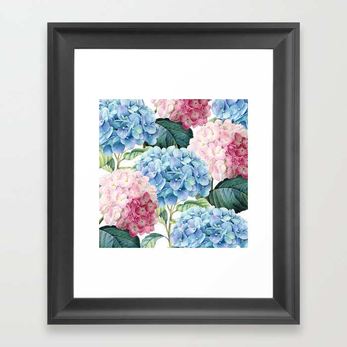 Pink Blue Hydrangea Framed Art Print By Julianarw Society6 Pink Blue Hydrangea Framed Art Print