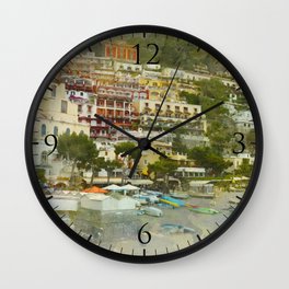 Positano Coastline Wall Clock