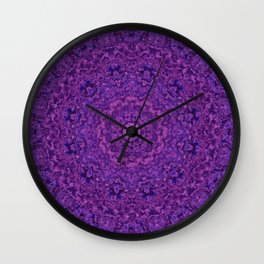 Purple Fuzzy Mandala Wall Clock | Pink, Merging, Graphicdesign, Circular, Random, Abstract, Jiggle, Artistic, Mandala, Wobbly 