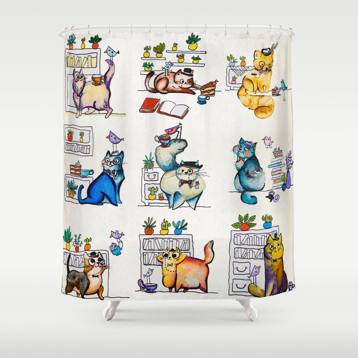 Cat In A Hat Shower Curtain By Dudessdude Society6