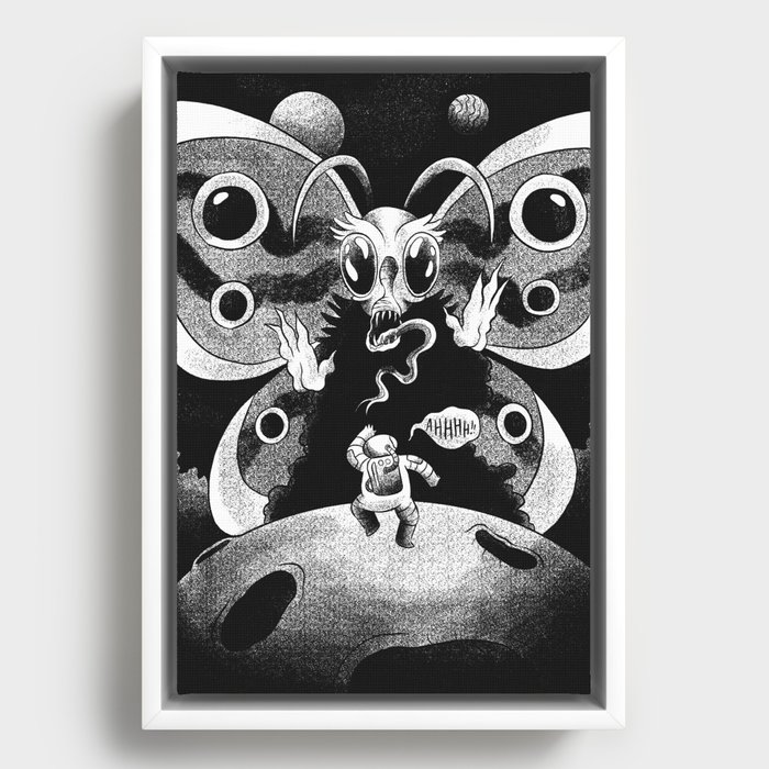 Scary Butterfly in Outer Space Framed Canvas