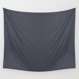 Dark Gray Blue Solid Color Pantone Ombre Blue 19-4014 TCX Shades of Black Hues Wall Tapestry