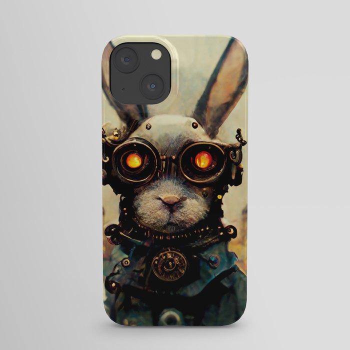 Steampunk Robot Rabbit Wearing Goggles iPhone Case
