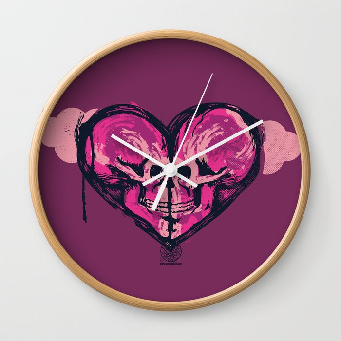 Love Skulls Redux Wall Clock
