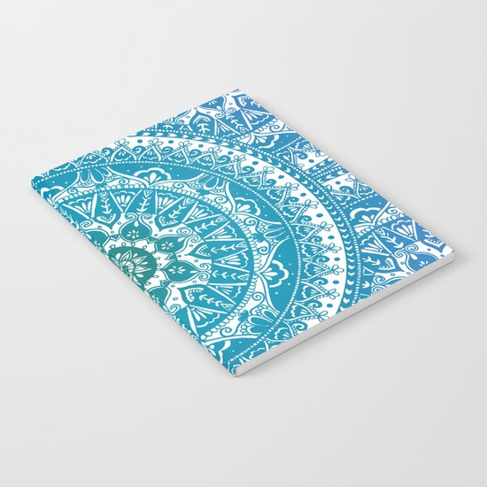Aquamarine Mandala Pattern Notebook