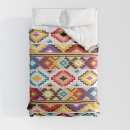 Multicolor geometric aztec pattern colorful decoration mexican clothes ethnic boho chic Comforter