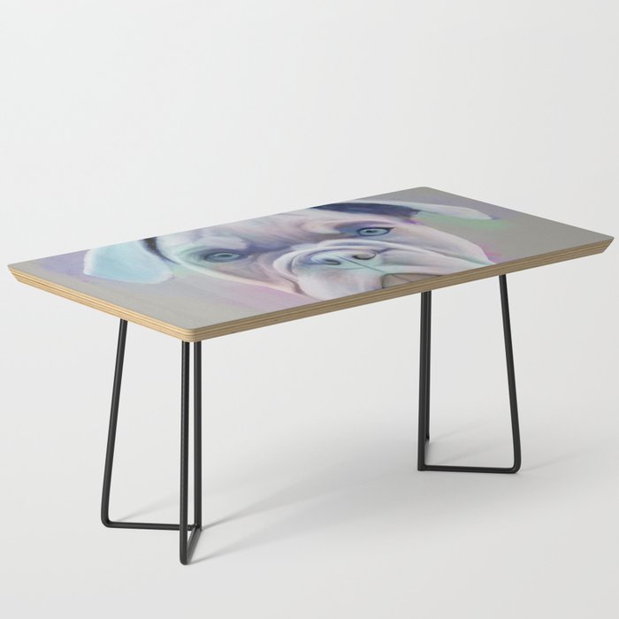  Abstract Bulldog Portrait Colorful Painting Coffee Table