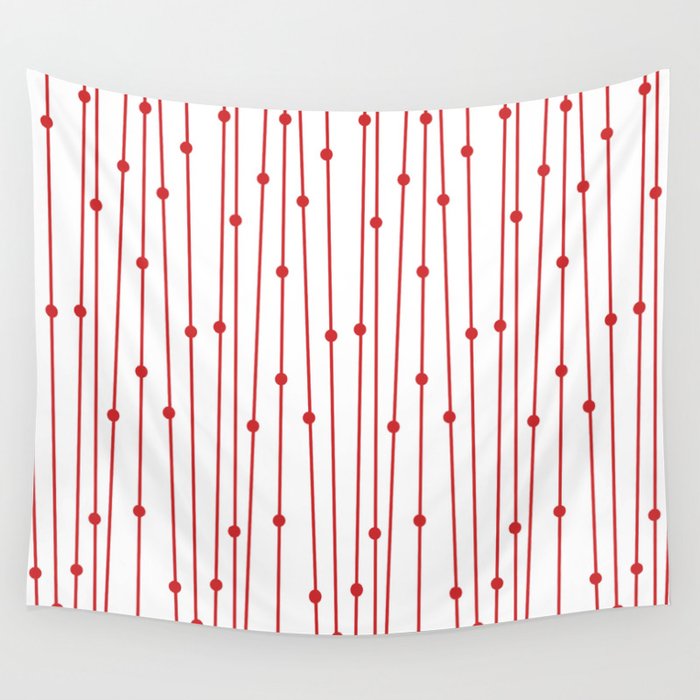 Red White Vertical Stripe Polka Dot Pattern Pairs Coloro 2022 Popular Color Red Glow 013-43-37 Wall Tapestry