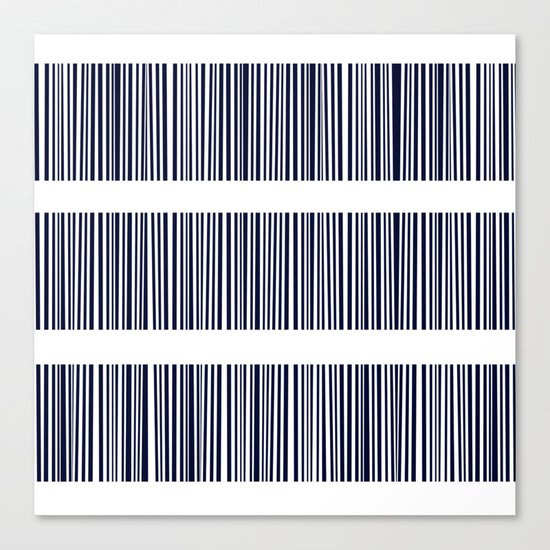 Blue- White- Stripe - Stripes - Marine - Maritime - Navy - Sea - Beach - Summer - Sailor 6 Canvas Print